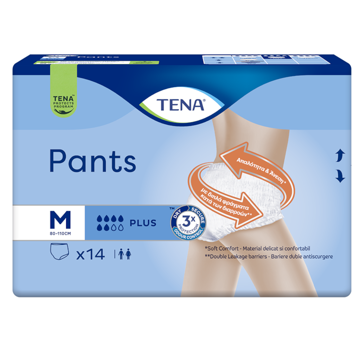 Предпазно бельо за инконтиненция при възрастни Tena Pants Plus, Размер M, 14 бр