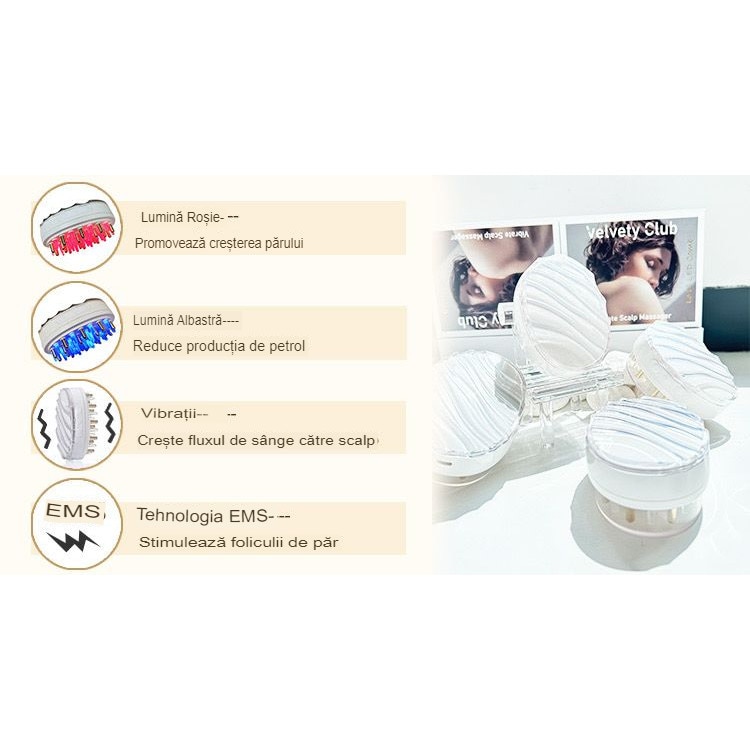 Уред за масаж на лице, SWISSPN, лазерна терапия с електрически гребен ...