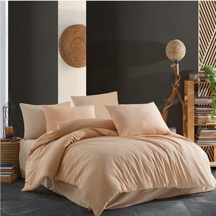 Dupla ágynemű Waffle Beige Studio Casa, 100% pamut krepp, lepedő 200 x 200 cm, lepedő 220 x 240 cm, 2 párnahuzat 50 x 70 cm, bézs