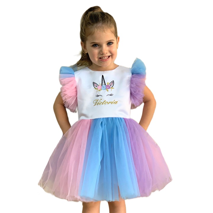 Rochita ocazie Lempika Unicorn Personalizata 1an 80cm