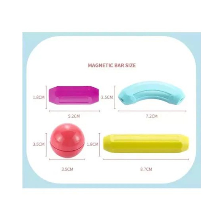 100 darab mágneses készlet, Mágnesrudak, Többszínű