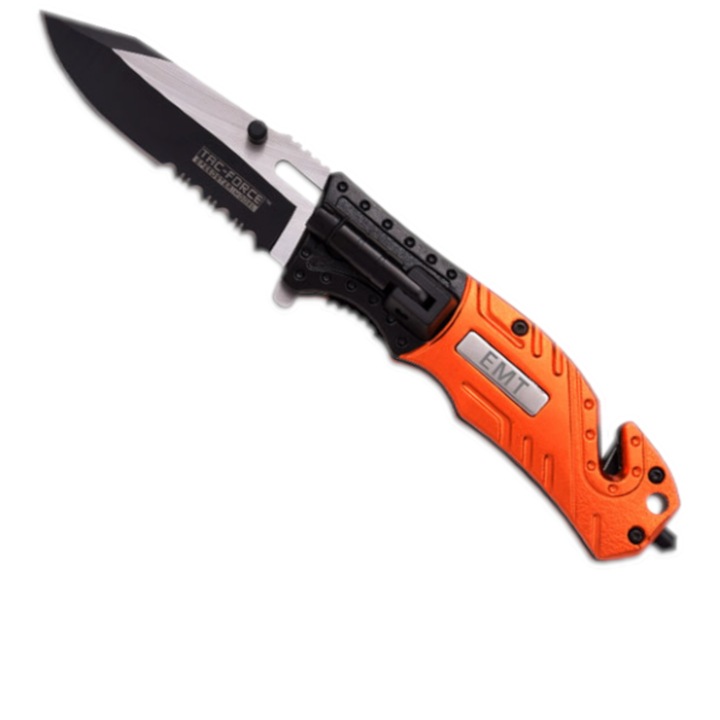 Cutit de Salvare cu Lanterna, Lama Pliabila, Inox, TF-835EM