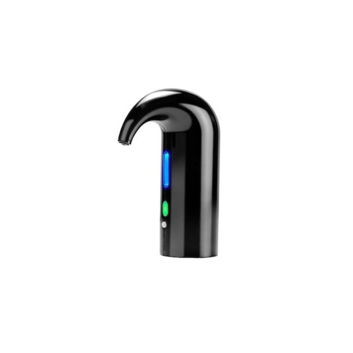 Aerator electric pentru vin, portabil, decantor, reincarcabil, accumulator 3.7 V, 1800 mAh, presiune ridicata, incarcare USB, cu o singura incarcare deschide 60-80 de sticle de vin, Negru