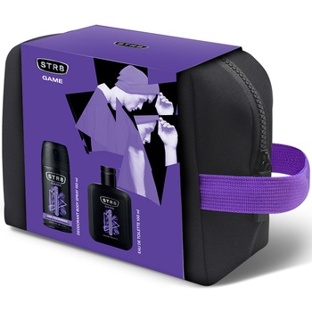 Set cadou STR8 Game: Apa de toaleta 100ml + Deodorant spray pentru corp, 150 ml + Borseta cadou