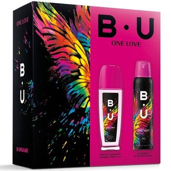 Set cadou B.U One Love: Parfum pentru corp, 75 ml + Deodorant spray pentru corp, 150 ml
