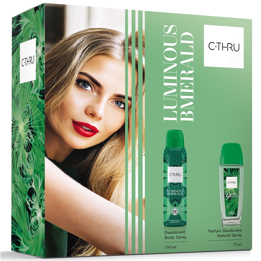 Set cadou C-THRU LUMINOUS EMERALD: Parfum pentru corp, 75 ml + Deodorant spray pentru corp, 150 ml