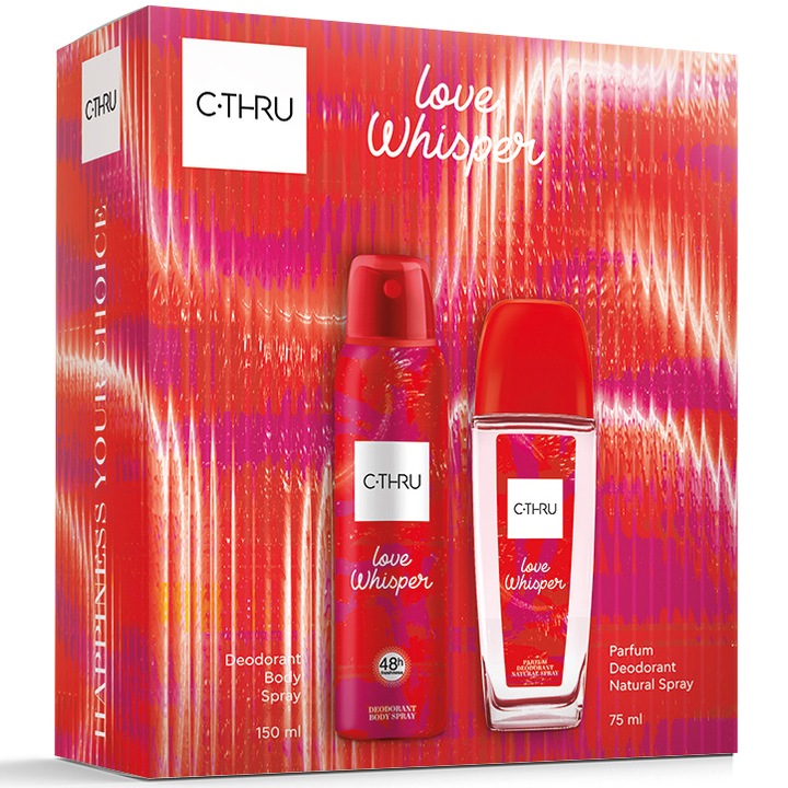 Set cadou C-THRU Love Whisper: Parfum pentru corp, 75 ml + Deodorant spray pentru corp, 150 ml