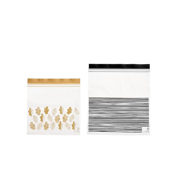 Set pungi cu zip-lock pentru gustari sau sandvisuri, 1.2l si 2.5l, 50 bucati, multicolor