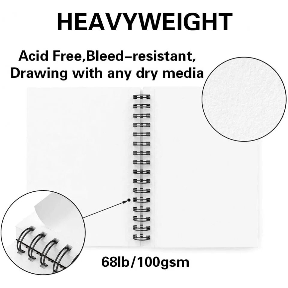 Set de 2 sketchbookuri pentru schite Tavolozza, hartie, alb/negru, 21