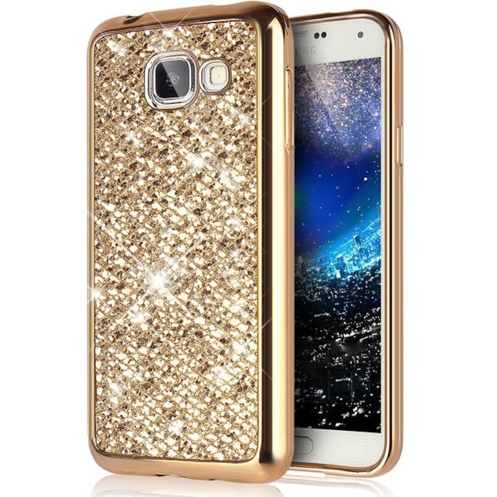 Husa pentru Samsung Galaxy Grand Prime glitter auriu