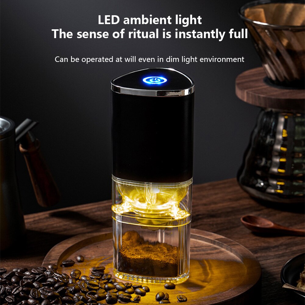 Rasnita de cafea electrica, USB, LED, Negru - eMAG.ro
