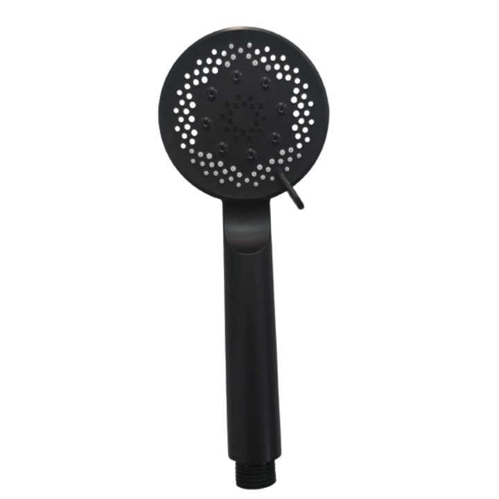 Cap de dus cu 5 trepte diferite prin care curge apa, negru mat, MVD