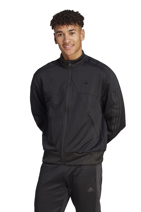 adidas Sportswear, Bluza de trening lejera cu fermoar Tiro, Negru