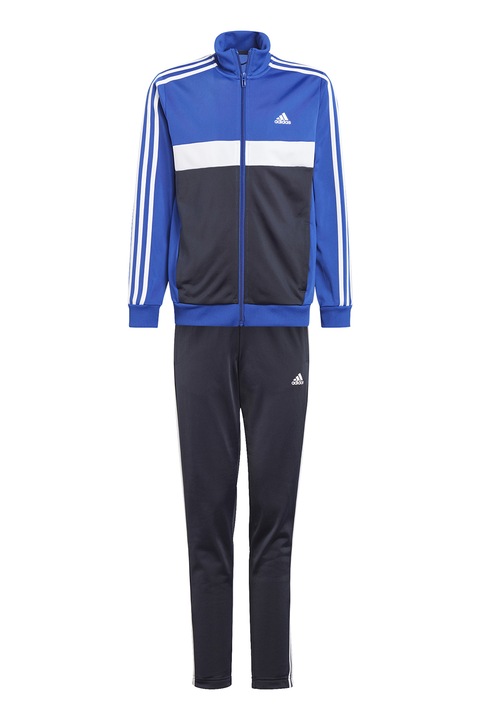 adidas Sportswear, Trening cu fermoar si model colorblock Tiberio, Alb/Albastru