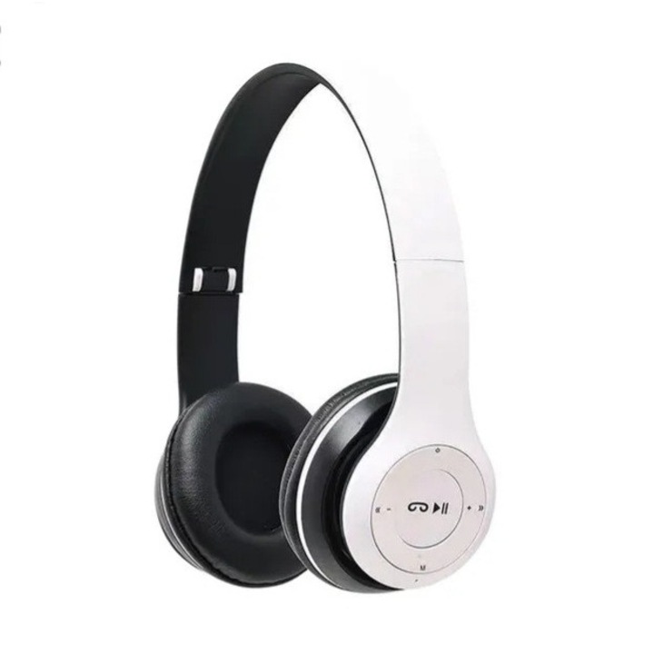 Сгъваеми безжични спортни слушалки, Bluetooth 5.0, Бял