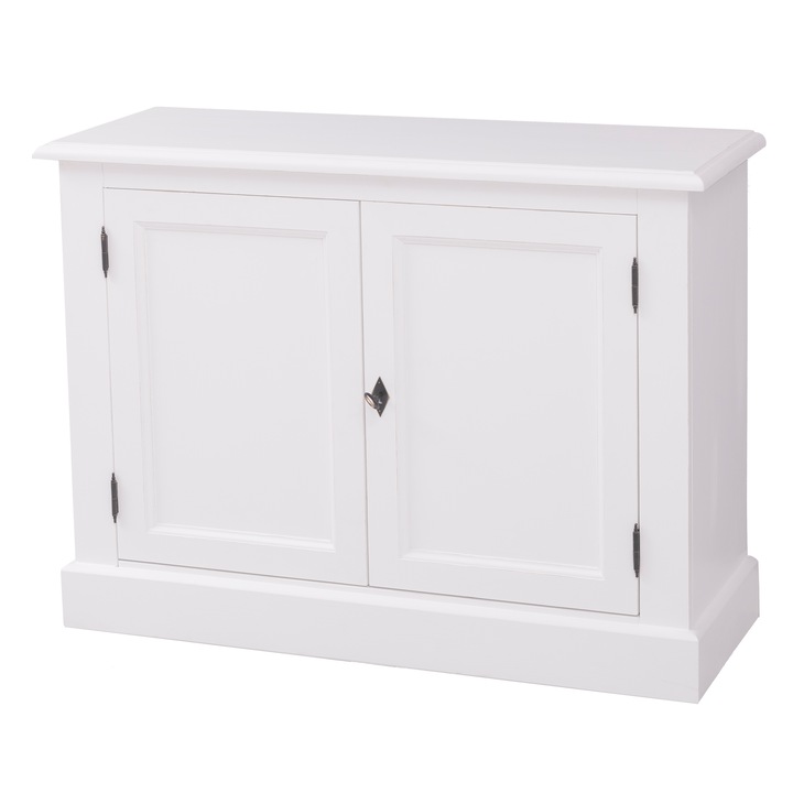 Bufet cu 2 usi, culoare alb antichizat P004A, 100% lemn masiv