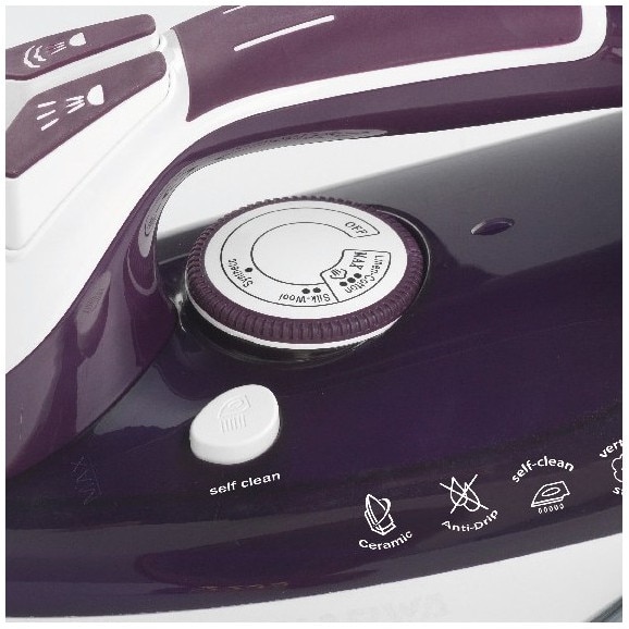 Fier de calcat cu abur, Ariete, 6243, talpa ceramica, 2200 W, Violet/Alb