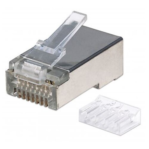 Pachet conectori modulari Intellinet, RJ45 cat. 6 STP, contacte aurite 50 microni, 90 buc