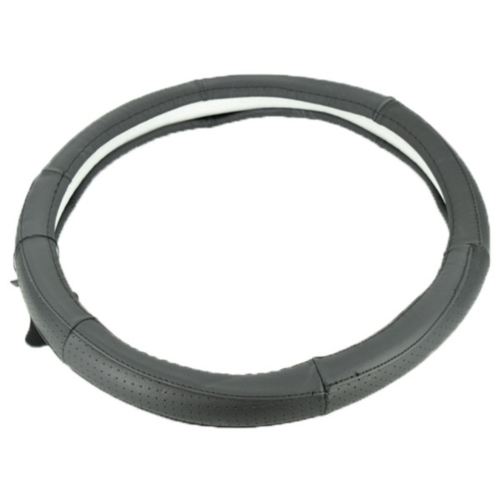 Husa volan din piele cu gaurele, marimea M, culoare negru, Motor Starter