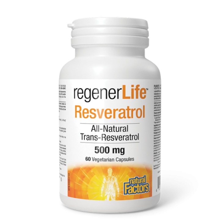 Supliment alimentar, Natural Factors, Resveratrol Regener Life, 500 mg x 60 capsule