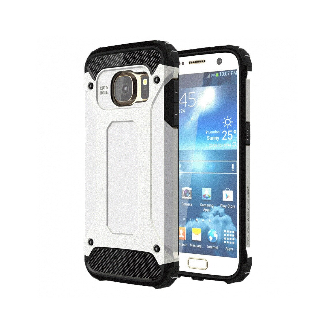 Carcasa protectie spate din gel TPU si plastic pentru Samsung S7 G930, alba