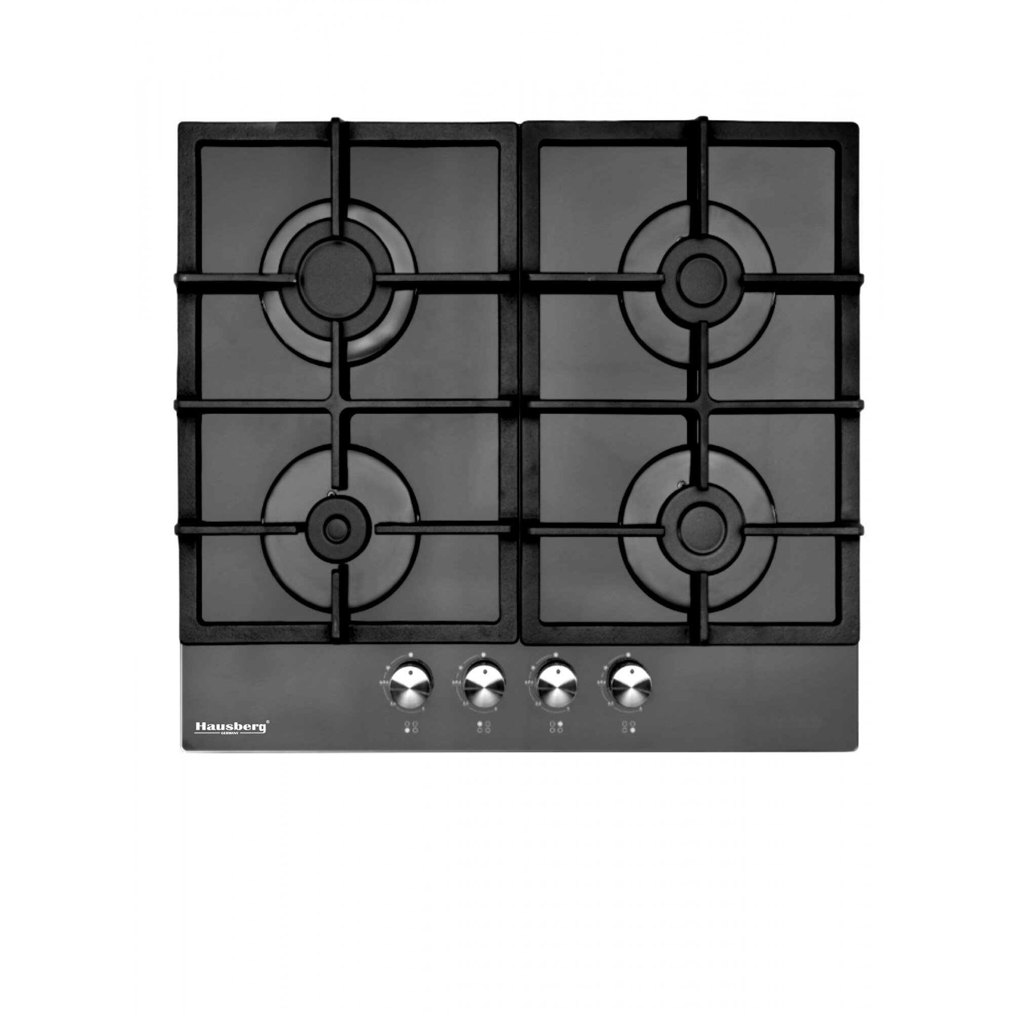 Plita incorporabila Hausberg, HB 552, Gaz, 4 arzatoare, Sistem autoaprindere, Sistem siguranta, Sticla neagra