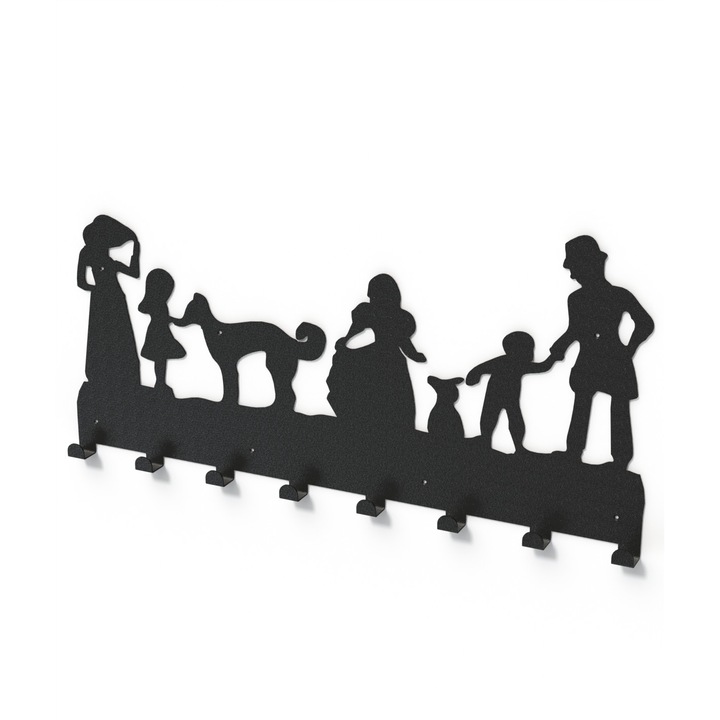 Cuier metalic FAMILIE - model 3019 Negru