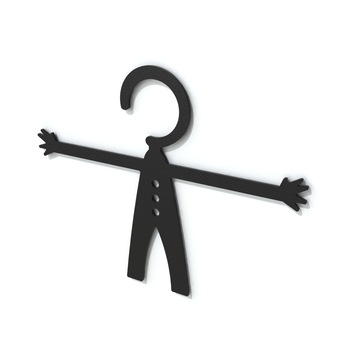 Umeras de haine metalic cu forma omulet - model 2487 Negru Umeras de haine metalic cu forma omulet - model 2487 Negru