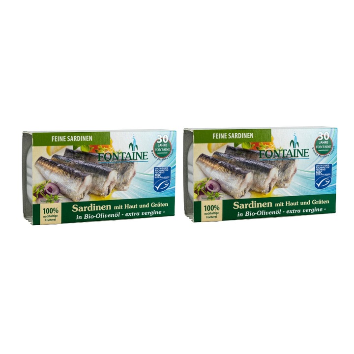 Set 2 x Sardine in Ulei de Masline Extravirgin, 120 g Fontaine