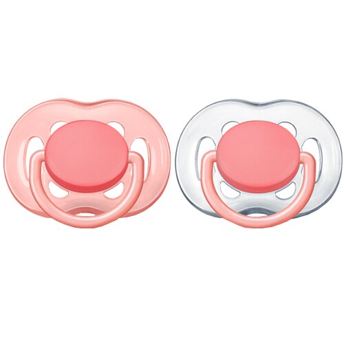 Set 2 suzete Philips-Avent, SCF178/26, flux liber, 0-6 luni roz/alb