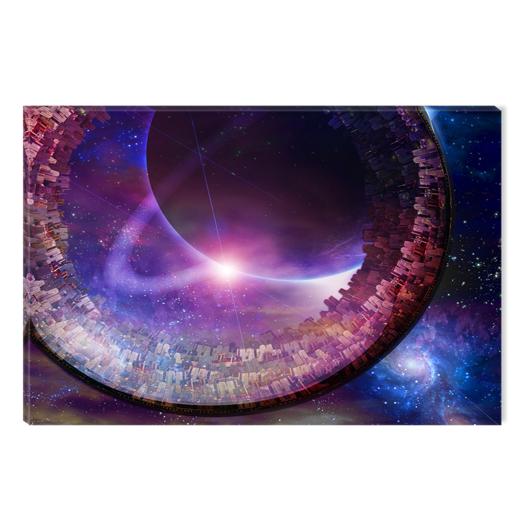 Tablou DualView Startonight Oras abstract, luminos in intuneric, 60 x 90 cm