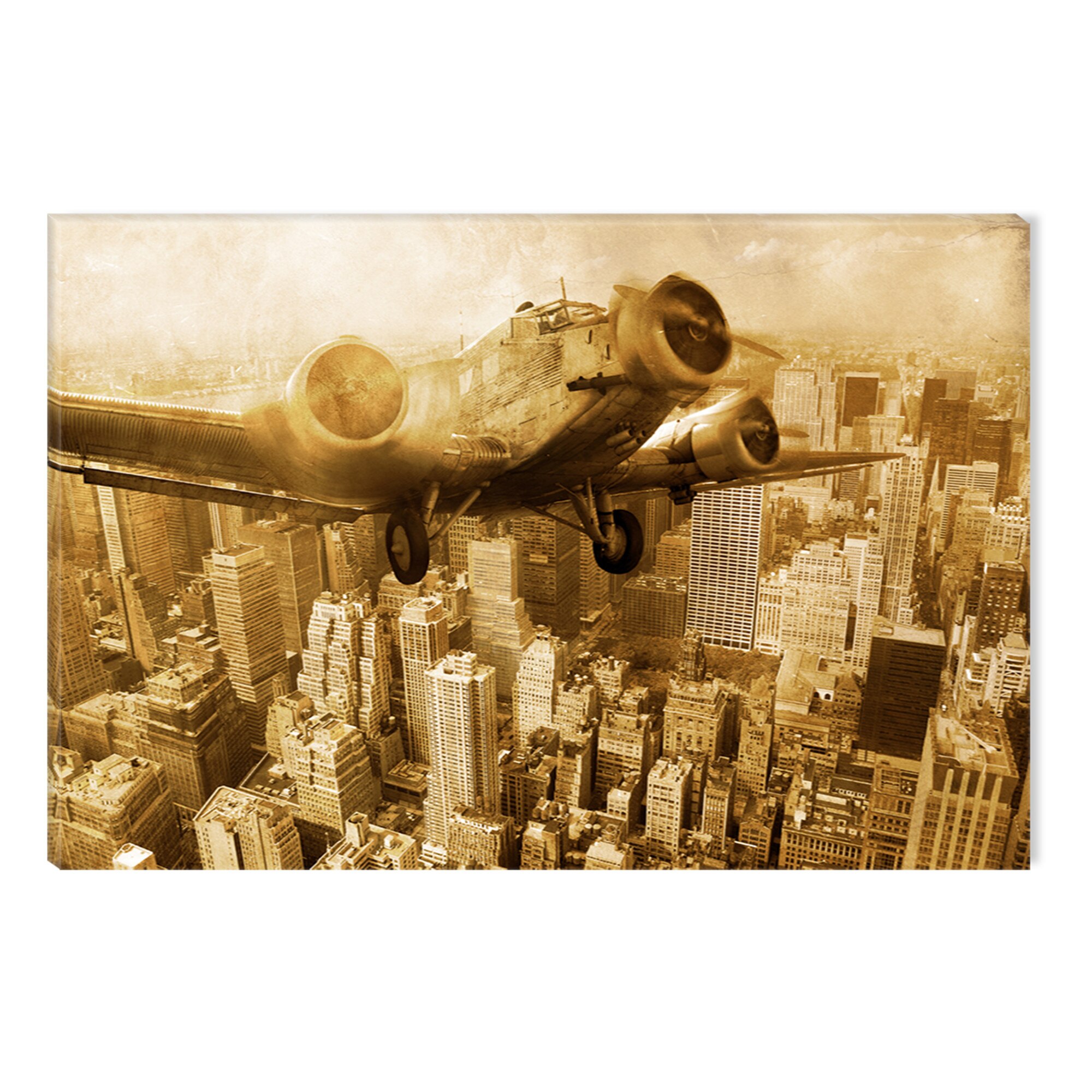Tablou DualView Startonight Avion retro, luminos in intuneric, 60 x 90 cm