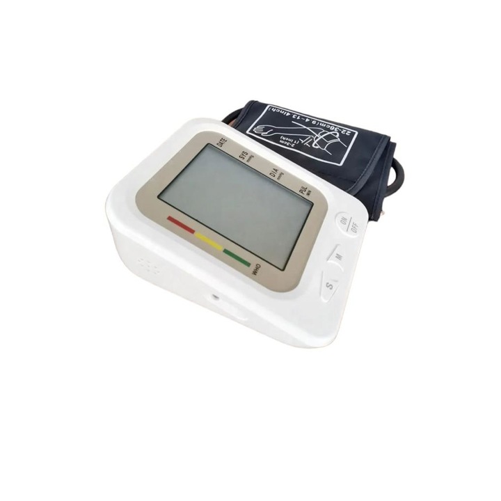 Felkar vérnyomásmérő, Sarada, szisztolés/diasztolés vérnyomásmérés, pulzus, nagy pontosságú érzékelő, USB, digitális monitor