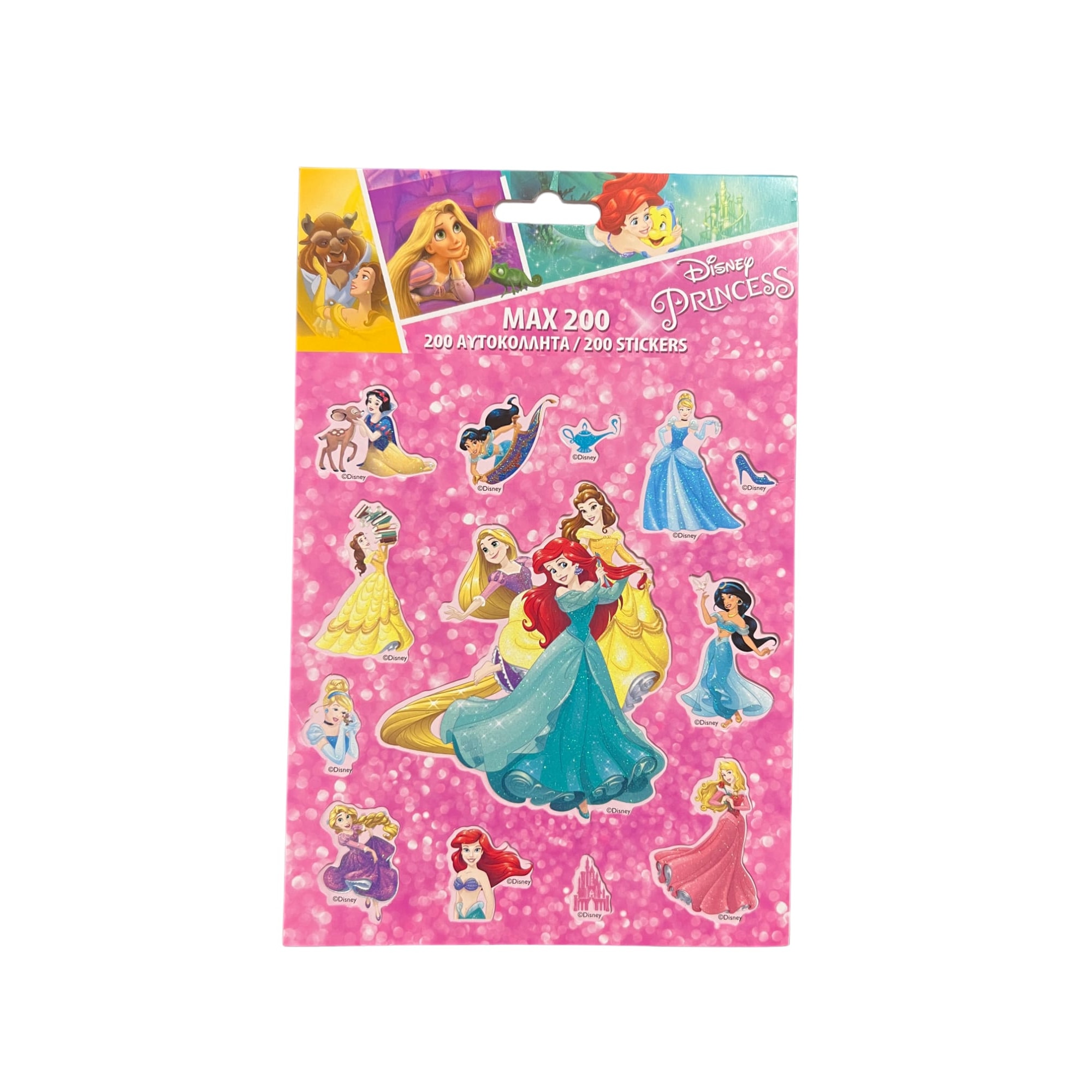 Carte cu stickere pentru copii, Disney Princess, 200 stickers, 3+ ani ...