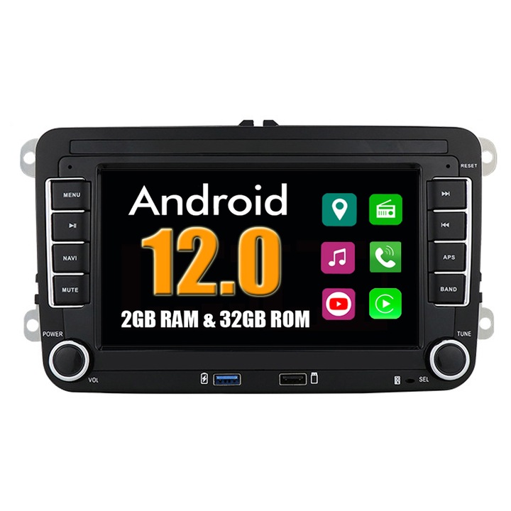 GPS навигация за Volkswagen VW Polo 2009 - 2013 CarPlay Android Auto Stereo Radio Bluetooth 2GB RAM, 32GB ROM