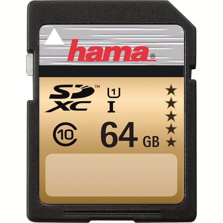 Card de memorie SDXC Hama 64GB, Clasa 10, UHS-I, 22MB/s