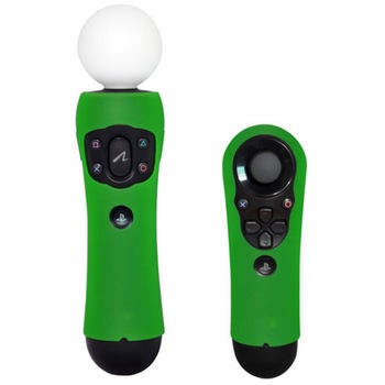 Set Huse silicon Playfect 56782 Verde pentru PS Move Set Huse silicon Playfect 56782 Verde pentru PS Move