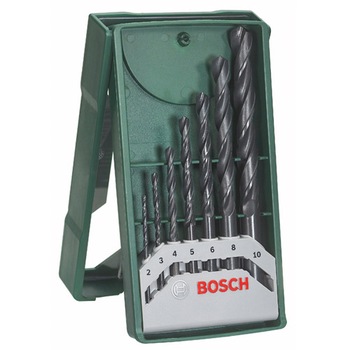 Set 7 burghie metal Bosch, dimensiune 2-10 mm Set 7 burghie metal Bosch, dimensiune 2-10 mm