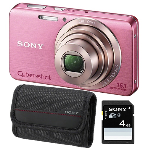 Aparat foto digital Sony Cyber-Shot W630, 16.1MP, Pink + Husa