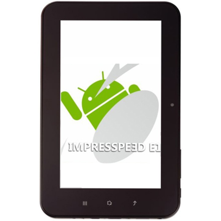 Tableta E-BODA IMPRESSPEED E1 cu procesor Cortex A8 1.0GHz, 7", 512MB DDR 3, 4GB, Wi-Fi, Android 4.0, Negru