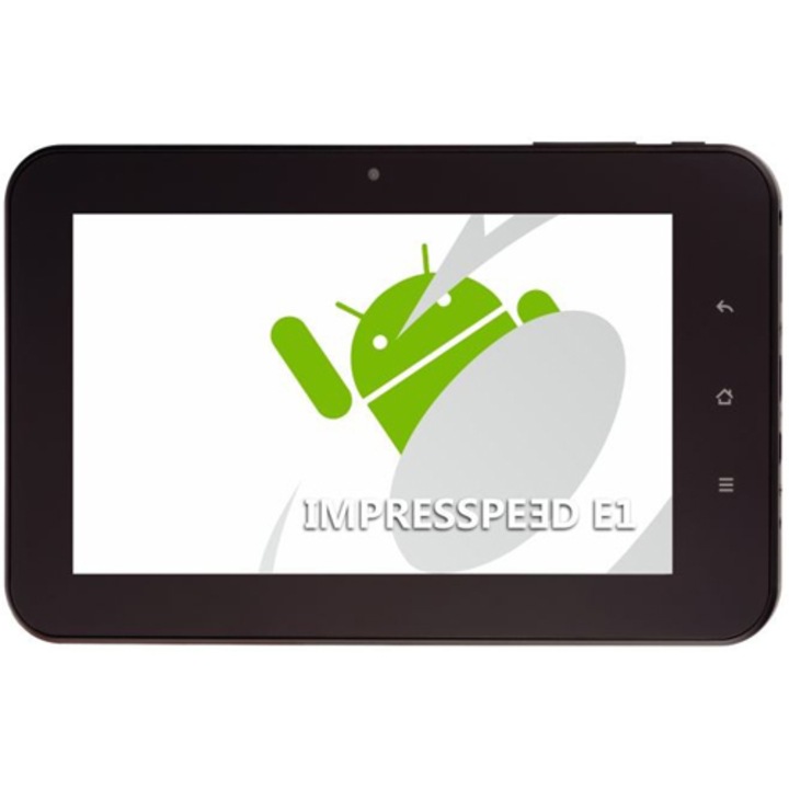 Tableta E-BODA IMPRESSPEED E1 cu procesor Cortex A8 1.0GHz, 7", 512MB DDR 3, 4GB, Wi-Fi, Android 4.0, Negru