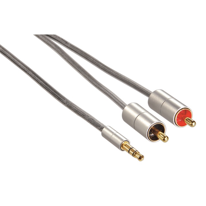 Аудио кабел Hama 80865 3.5мм жак стерео, plug - 2x RCA plug, 2м