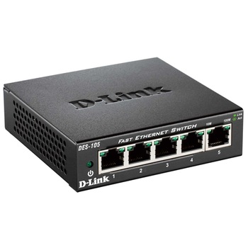 Switch D-Link DES-105, 5 porturi 10/100 Switch D-Link DES-105, 5 porturi 10/100
