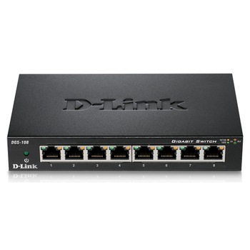 Switch D-Link DGS-108, 8 porturi 10/100/1000 Switch D-Link DGS-108, 8 porturi 10/100/1000