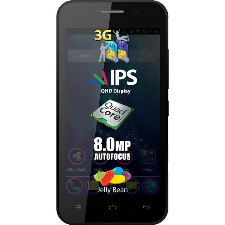 Telefon mobil Allview Dual-Sim P5 Quad, Black