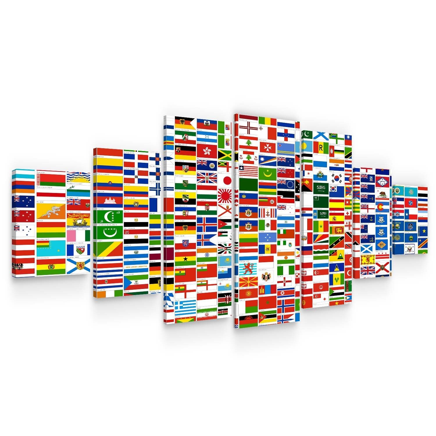 Set Tablou DualView Startonight O lume de steaguri, 7 piese, luminos in intuneric, 100 x 240 cm