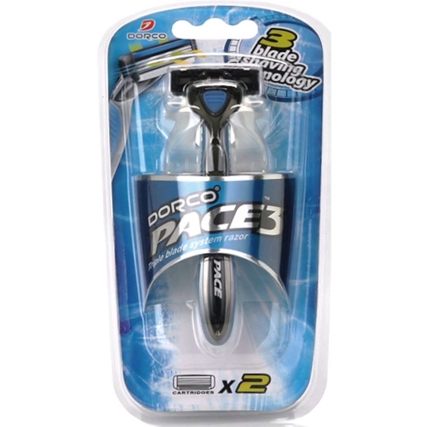 Sistem de barbierit Dorco TRA 1000, 3 lame, banda lubrifianta, cap pivotant, 1 aparat + 2 rezerve