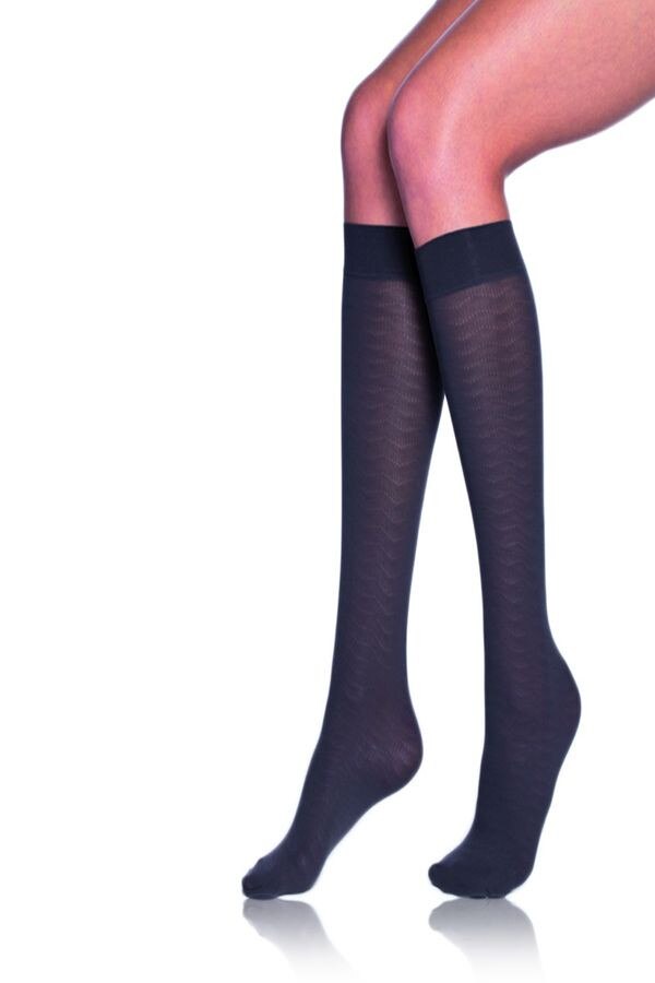 Sosete dres,fine,3/4,Chevron, Bellinda, One Size, Gri