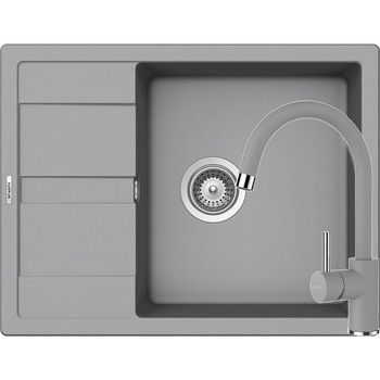 Kit chiuveta Schock Ronda D-100L 650 x 500 mm si baterie Schock Plutos Croma Cristalite Kit chiuveta Schock Ronda D-100L 650 x 500 mm si baterie Schock Plutos Croma Cristalite