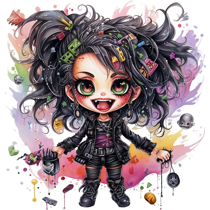 Sticker decorativ, Printesa Rock, Multicolor, 62 cm, 1331STK-3